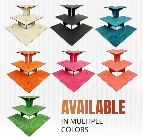 3-Tier 3 Counter Corner Retail Table Display Stand with Shelves | Step Corner Display Rack for Top, Craft Shows