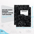 Emraw Composition Books, Black & White Marble Style, Durable Cover, Wide Ruled, 100 Sheets, Pack of 6