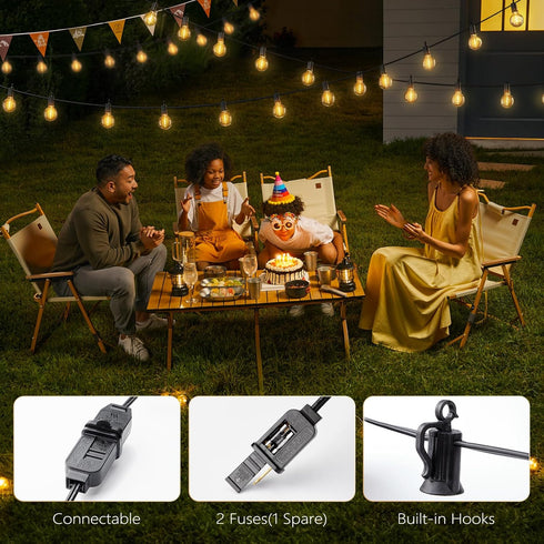 35 30 G40 Bulbs, Commercial Brightown Outdoor String Lights - Waterproof Globe Patio Lights Ft with Shatterproof LED
