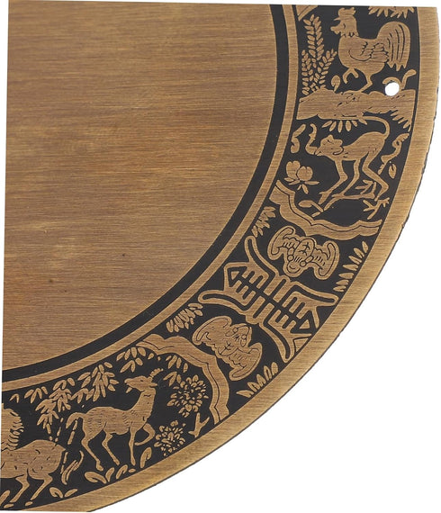 TEHAUX Copper Console Table Surface Plate Chinese Zodiac Design Antique Copper Backplate for Tv Stand and Bathroom Unit