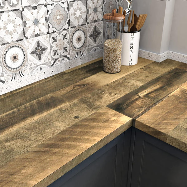 WESTICK Brown Wood Wallpaper Peel and Stick Contact Paper for Cabinets and Countertops, Waterproof Decorative Vinyl