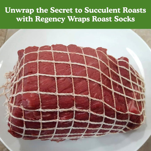 Regency Wraps Roast Sock - Elasticized Twine Tube for Forming Meat, Pack of 2, Perfect for Holidays