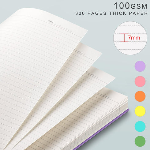 EMSHOI B5 Spiral Notebook - College Ruled Lined Journal, Large 300 Pages, Waterproof Hardcover for Office, School