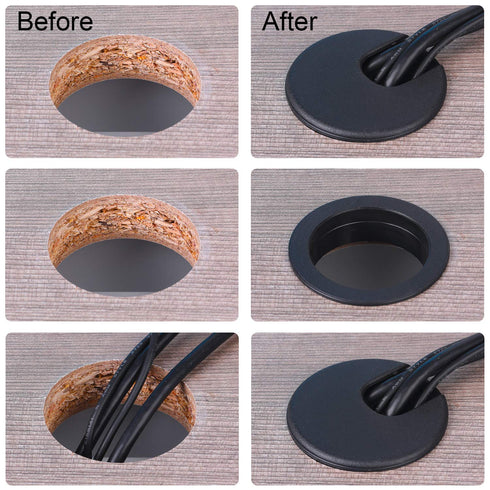 SATINIOR 10 Packs Desk Cable Wire Grommet Cord, PC Computer Desk Plastic Grommet, Tidy Cable Hole Cover Organizers (1.5
