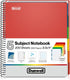 Dunwell 5-Subject College Ruled Notebook, 8.5x11 (Red), 200 Sheets (400 Pages), Spiral with Tabs and Pockets