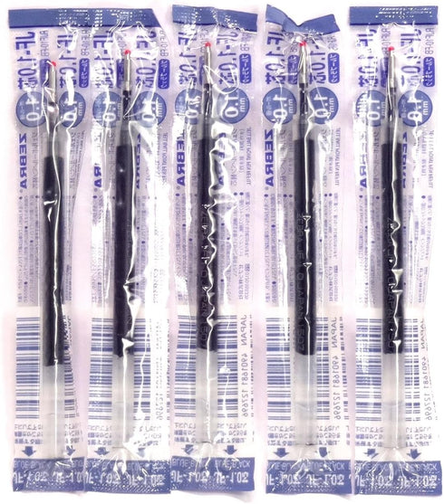 Zebra 1.0mm Blue Black Ink Refill for Zebra Sarasa Clip 1.0 Gel Ballpoint Pen, 5 Pack (Japan Import)
