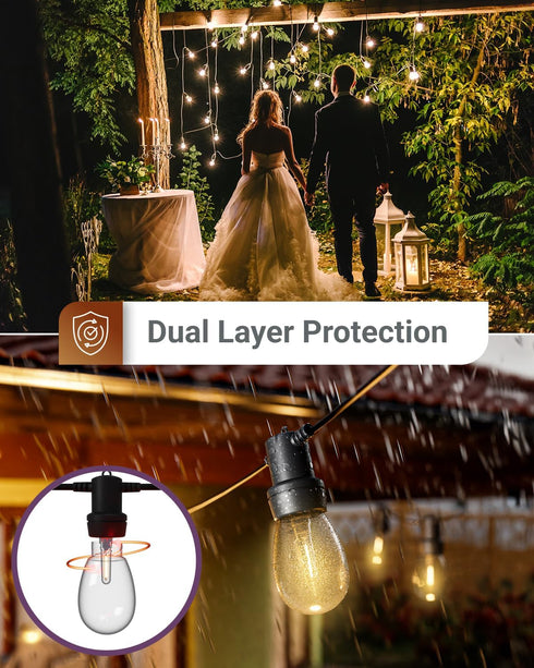 Bulb S14 Bulbs 2-Prong G5 50 1W (4W 2700K Non-Dimmable, 4 Pack. Sunco String Light Replacement, LED for Outdoor