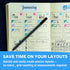 Ultimate Productivity Stencils & Stickers by Sunny Streak - x20 Sheets Planner Stickers, x6 Stencils, Goals