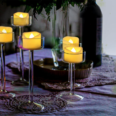 24 Pack 1.5" 1.2" x Battery Operated LED Tea Light Candles, Small Outdoor Flameless Flickering Votive Candles, Electric