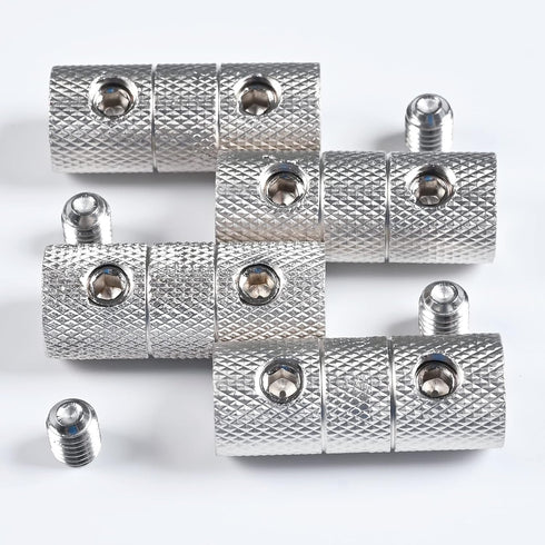 4 Gauge Wire Connectors, Nickel Plated Brass Splice Connectors, 4 Gauge Battery Cable Connector, 4 Packs