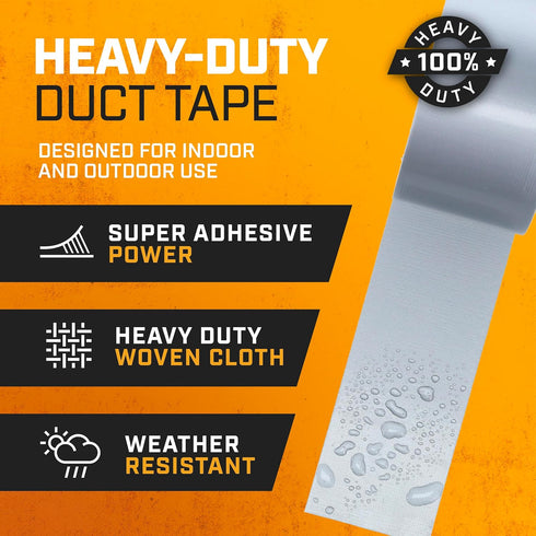 Lockport 5 Pack Duct Tape - Heavy Duty Waterproof - 30 Yards x 2 Inch - Strong Adhesive Bulk for Indoor Outdoor Repairs