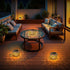 2 Pack Solar Table Lanterns Outdoor Waterproof: LED Lamps for Patio - White Hollow-Out Metal Retro Solar Light Decor