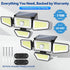 3000LM IP65 3 16-26FT 6.5-10FT (2 Pack) Solar Lights Outdoor, Solar Powered Motion Sensor Light, Waterproof Security