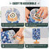 ALAZA Bedside Table Lamp for Bedroom Blue Mermaid Scales Nightstand LED Light Lamps with USB Port Linen Fabric Shade