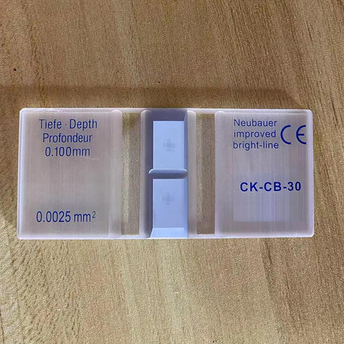 Cell Counting Chamber Hemocytometer, Improved Blood Counting Chamber with Bright Line and 2 Coverslips