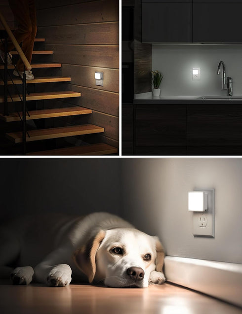 2-Pack, 0.3W 5000K L LOHAS LED Night Lights Plug into Wall Plug in Night Light, Dusk to Dawn, Daylight White Bright