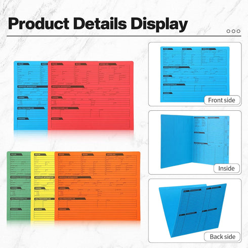 Yeaqee 50 Pcs Durable Real Estate Listing Folder - Pre Printed Right Panel, 5 Colors, Agent Planner with Checklist