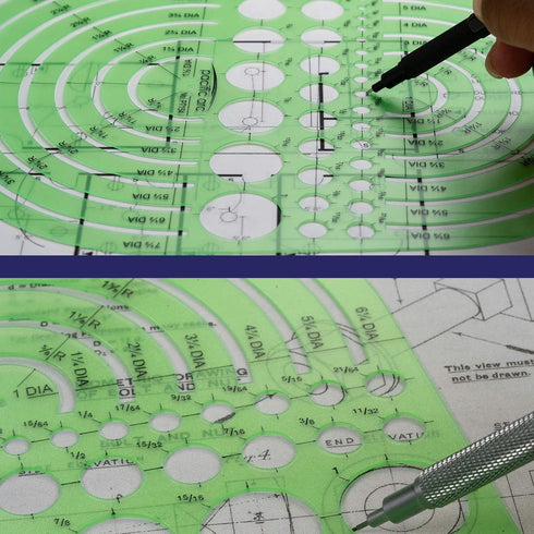 Pacific Arc Circles Radius Master Template Guide, 36 Perfect Circles from 1/2 Inch to 3 3/4 Inch Radius