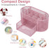 EOOUT Pink Desk Organizer - Mesh Pen Holder with 8 Compartments and 1 Drawer for Office, Home, School