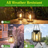 2 Pack Solar Hanging Lanterns Outdoor: Metal Solar Hanging Lights with Hook, Bright - Warm Waterproof LED Lanterns