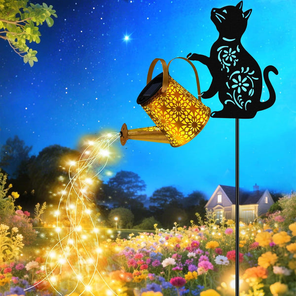 Solar Watering Can Lights, Cat Hanging Lantern Solar Lights Outdoor, Cat Lover