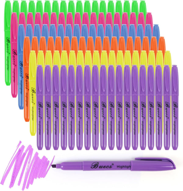 Highlighters Bulk Pack, 108 Count, Assorted Colors, Chisel Tip for Kids and Adults Office School Supplies