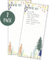 Set of 2 Forest List Pad, Notepad for Grocery List with Attachable Magnet