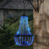 SUNNYPARK 28 30 Hanging Solar Lantern Outdoor, Modern Clear Crystal Acrylic Chandelier with Blue Lights S Hook