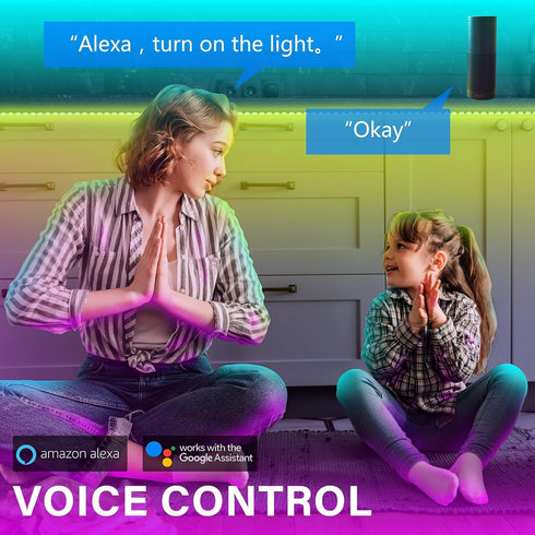 100 GUPUP Smart WiFi Led Lights ft, Compatible with Alexa and Google Assistant Devices, Voice Control, Music Sync Color