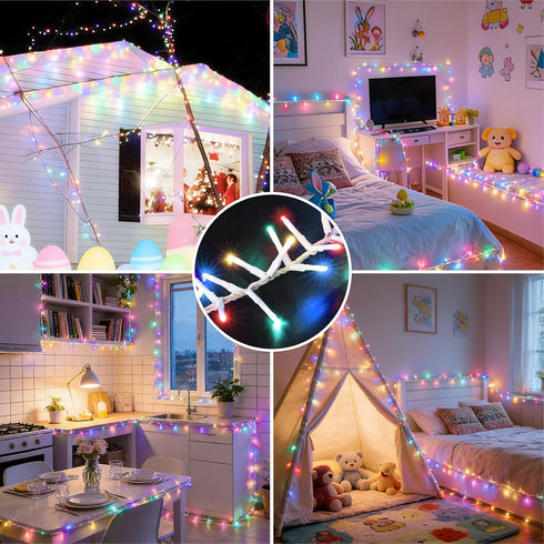 46ft 500 16 LAMPHOME LED Easter String Lights Plug in, Pastel Twinkle Fairy Lights, Modes Waterproof Easter Outdoor