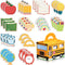 Fulmoon 37 Pcs Back to School Sticky Notes Set with School Bus Box, 36 Pcs Owl Shaped Self Adhesive Notes
