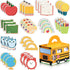Fulmoon 37 Pcs Back to School Sticky Notes Set with School Bus Box, 36 Pcs Owl Shaped Self Adhesive Notes