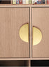 PILYON 2 Pack 64mm Drawer Knobs Chinese Retro Wardrobe Door Handle Semi-Circular Brass Cabinet Drawer Bedside Table