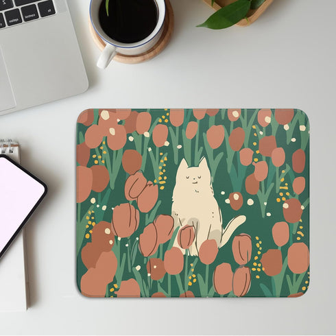 Cute Cat Square Mouse Pad,Aesthetic Anime Cat Mouse Pads for Wireless Mouse Desk Accessories,10"X8" Travel Mousepad with Non-Slip Rubber Base, Stitched Edge Mouse Pads for Desk,Computers,Laptop,Office by XSXXSC