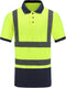 High Visibility Polo Shirt, Short Sleeve Job Safety Reflective Gear, Yellow, Medium