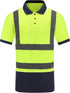 High Visibility Polo Shirt, Short Sleeve Job Safety Reflective Gear, Yellow, Medium