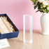 Yousoontic 2 Pcs Clear Acrylic Blocks 2.5 x 8 x 1.125 Inch, Blank Name Plate Cube Display Stand for Wedding Props