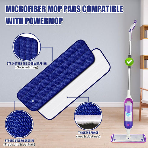 3 Microfiber Spray Mop for Floors Cleaning: Wet Dry Hardwood Floor Mops with Washable Reusable Pads for Swiffer