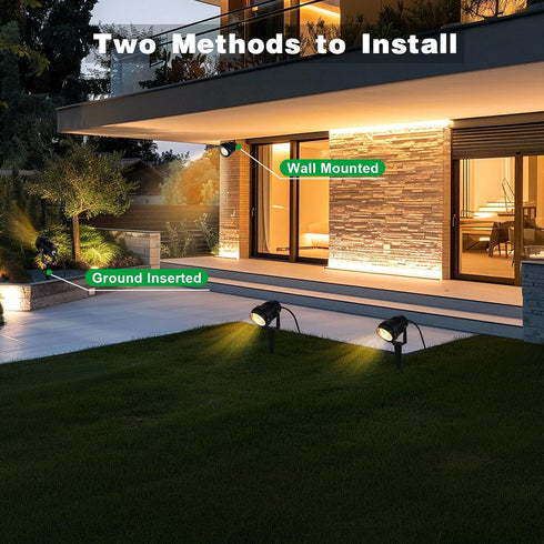 120V 5.9 3 Pack Outdoor Landscape Spotlights, LED Spot Light Waterproof for Garden and Yard Up Lighting, Warm Light