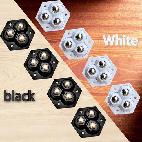 Self-Adhesive Caster Wheels with Stainless Steel Ball Bearings - Set of 8 | 360 Degree Swivel Wheels for Kitchen Appliances, Small Furniture, Storage Boxes, and Trash Bins - (Pack of 8)