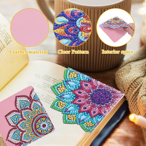 LINGFANG 8 Pcs Diamond Painting Bookmark, DIY Corner Book Makers for Adults, Small Kits for Beginners, Art Crafts Gift