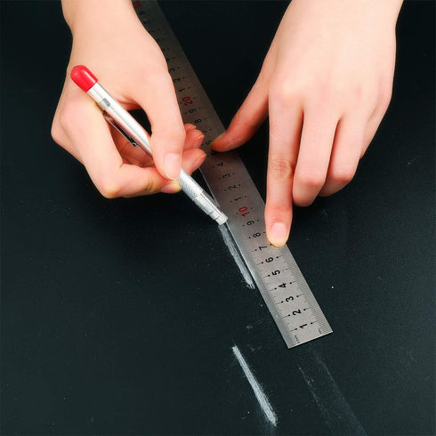 Mudder 2 Pieces Soapstone Pencil Holders, Round Marker with 12 Pieces Refills for Welding