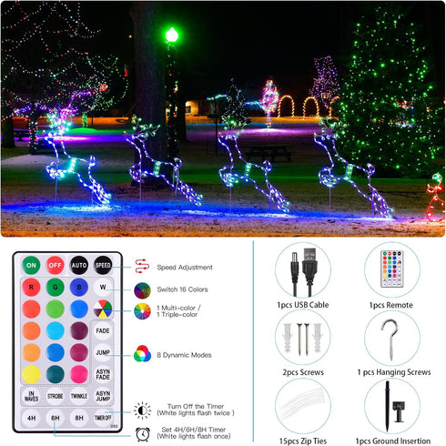 33FT 18 100 Solar Rope Lights Outdoor Waterproof, Colors Changing Trampoline Light Solar Powered & USB with Remote