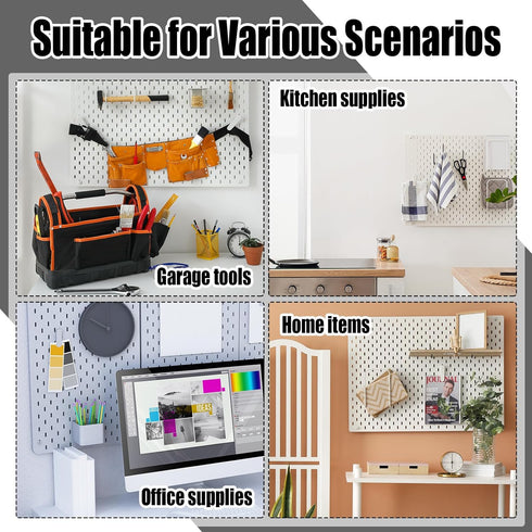12 Pcs Black Pegboard Hooks, 6 x 9.5 Centimeters, Metal Storage Tool Accessories Compatible with IKEA Skadis Pegboard