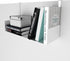 Wallniture Bali Cubicle Organizer, Metal Bookshelf with Buro Hanger Hooks, White
