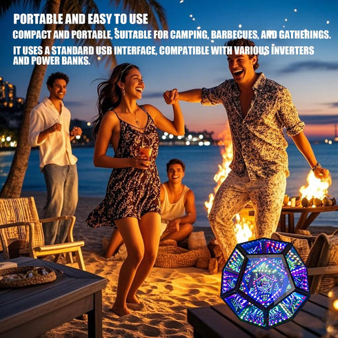 venveal Birthday(5.917.097.09in) Infinity Mirror Light Cool Led Changing Night Dodecahedron Light with Music Sync