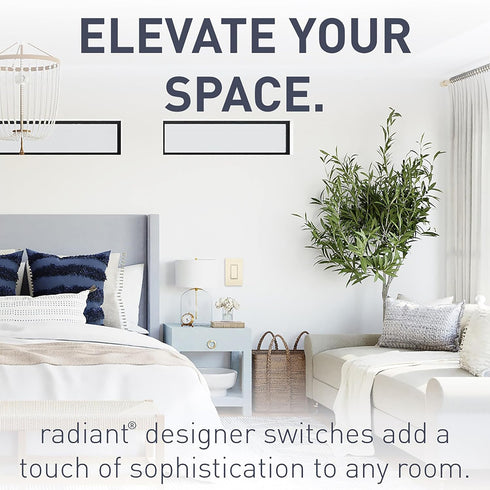 TM874LACC6 15 4-Way (1 Count) Legrand radiant Amp Rocker Wall Switch, Decorator Light Switches, Light Almond