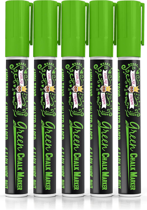CHALKY CROWN Liquid Chalk Marker Pen - Dry Erase Marker for Chalkboard Signs, Windows, Blackboard, Glass - 6mm
