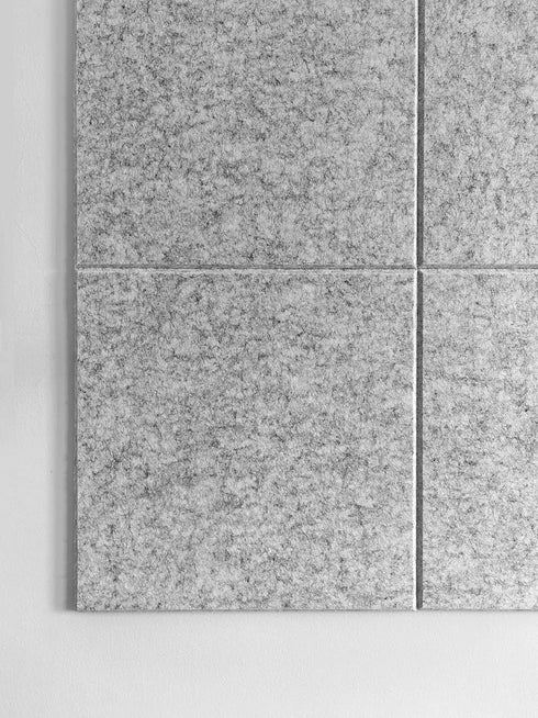 Large Cork Board Alternative, 12 Pack Felt Wall Tiles, 48 x 36, Safe Removable Adhesive Tabs, Silver Gray, Office Decor