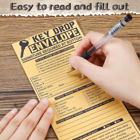 Geyee 500 PCS Drop Key Envelopes - Self Adhesive Overnight Drop Box Envelopes for Auto Repair Shops